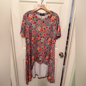 Crazy Train Floral Top with Pink and Red Accents